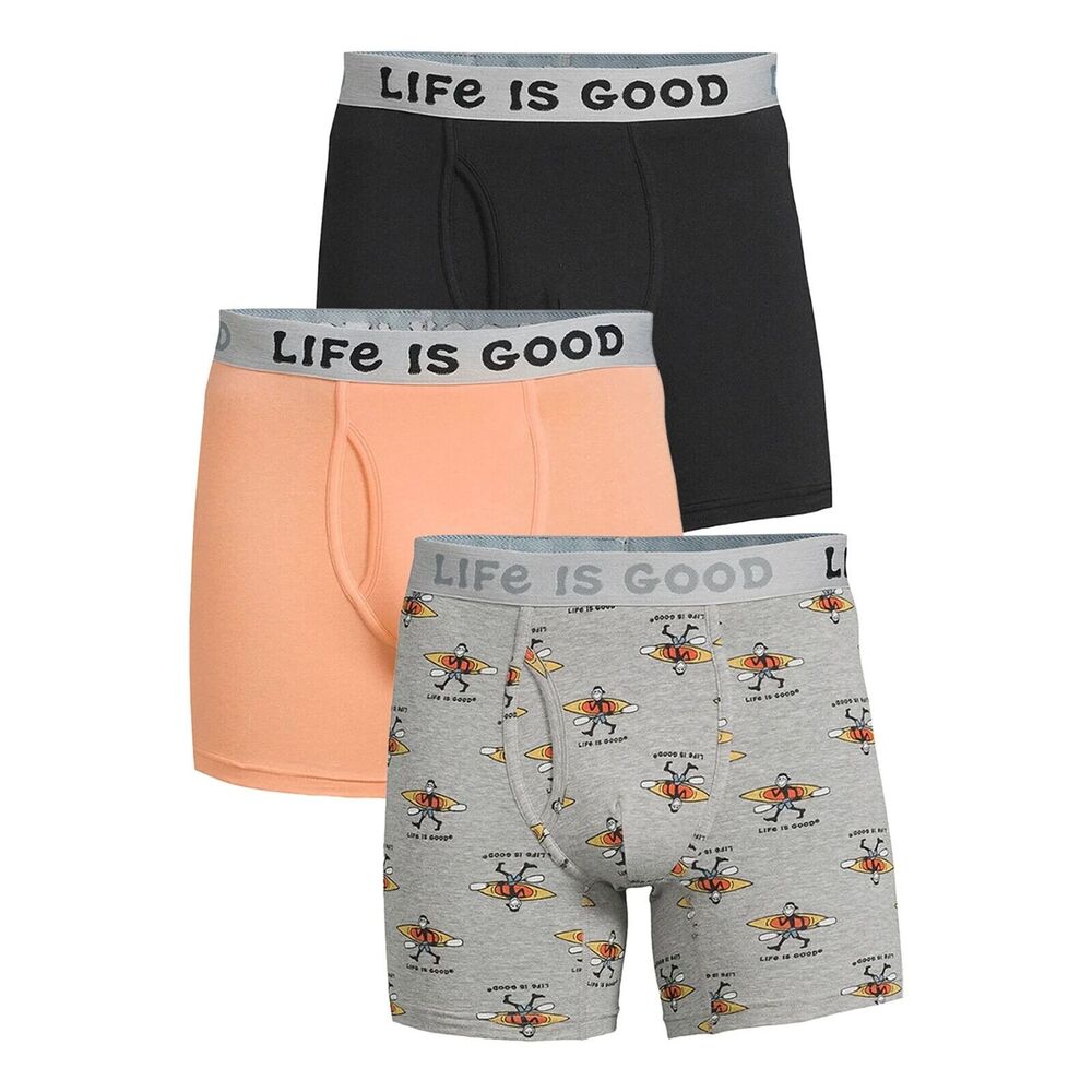 NIB Life is Good Stretch Men's Small Boxer Briefs Pack of 3 NEW